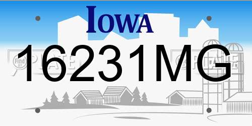 16231MG Iowa License Plate