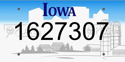 1627307 Iowa License Plate