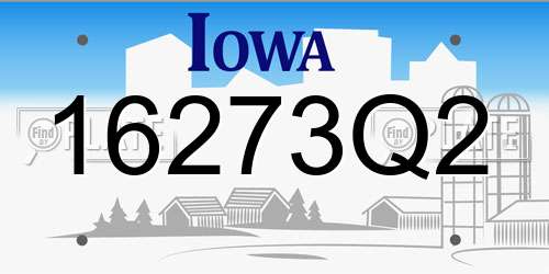 16273Q2 Iowa License Plate