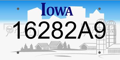 16282A9 Iowa License Plate