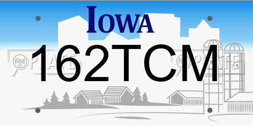 162TCM Iowa License Plate