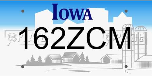 162ZCM Iowa License Plate