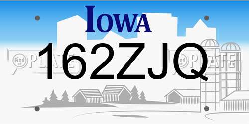 162ZJQ Iowa License Plate