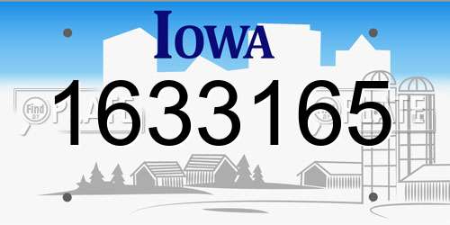 1633165 Iowa License Plate