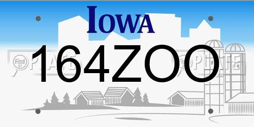 164ZOO Iowa License Plate