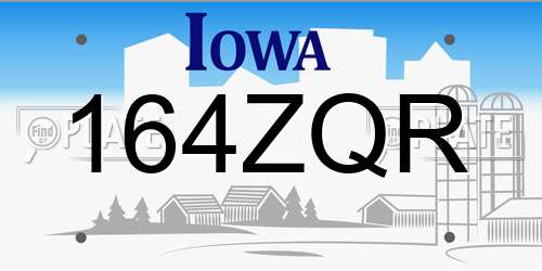 164ZQR Iowa License Plate