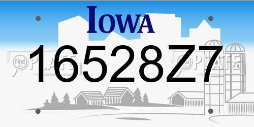 16528Z7 Iowa License Plate