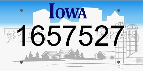 1657527 Iowa License Plate