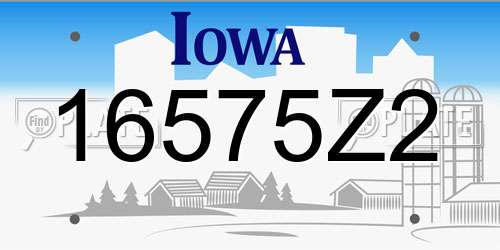 16575Z2 Iowa License Plate