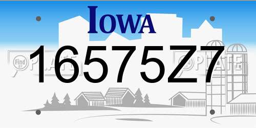 16575Z7 Iowa License Plate