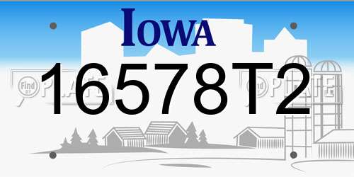 16578T2 Iowa License Plate