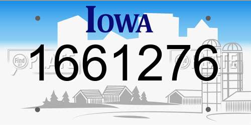 1661276 Iowa License Plate