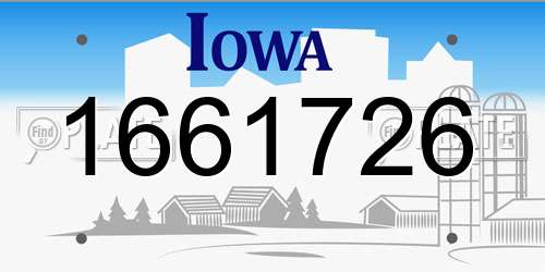 1661726 Iowa License Plate