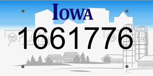 1661776 Iowa License Plate