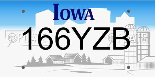 166YZB Iowa License Plate