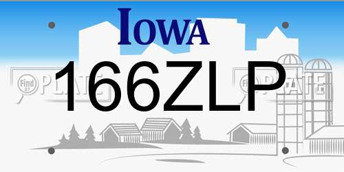 166ZLP Iowa License Plate