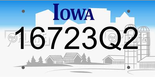 16723Q2 Iowa License Plate