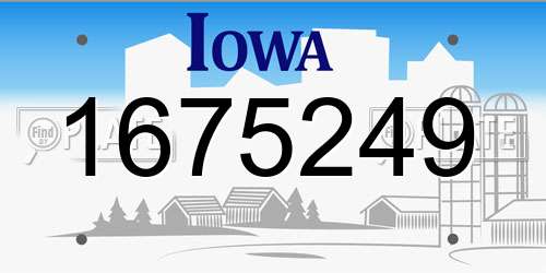 1675249 Iowa License Plate