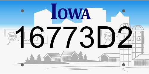 16773D2 Iowa License Plate