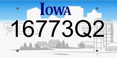 16773Q2 Iowa License Plate