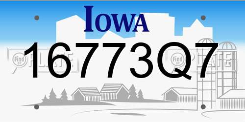 16773Q7 Iowa License Plate