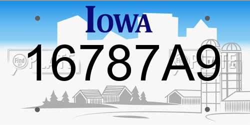 16787A9 Iowa License Plate
