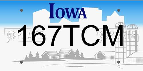 167TCM Iowa License Plate