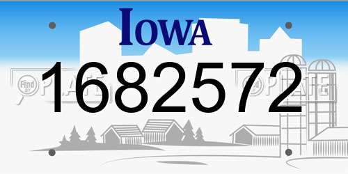 1682572 Iowa License Plate