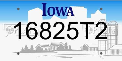 16825T2 Iowa License Plate
