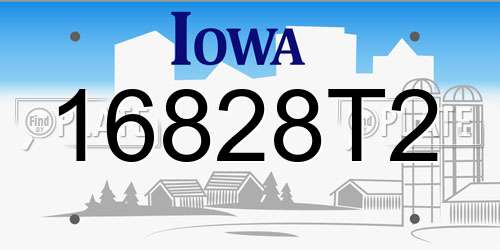 16828T2 Iowa License Plate