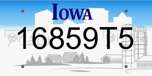 16859T5 Iowa License Plate