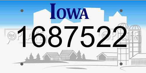 1687522 Iowa License Plate