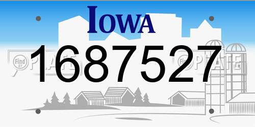 1687527 Iowa License Plate