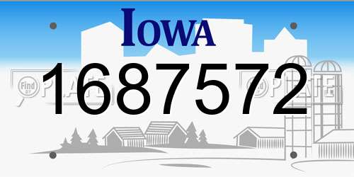 1687572 Iowa License Plate
