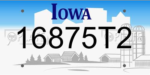 16875T2 Iowa License Plate