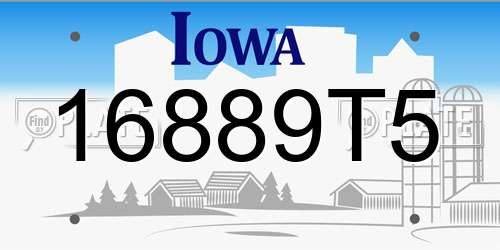 16889T5 Iowa License Plate