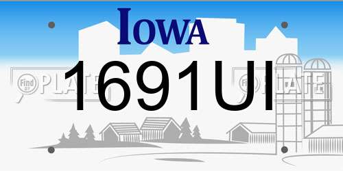 1691UI Iowa License Plate