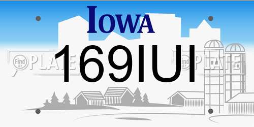 169IUI Iowa License Plate