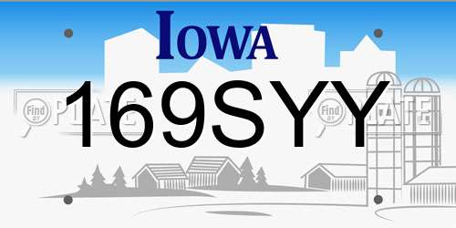 169SYY Iowa License Plate