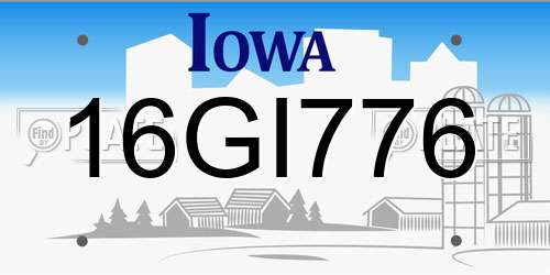 16GI776 Iowa License Plate