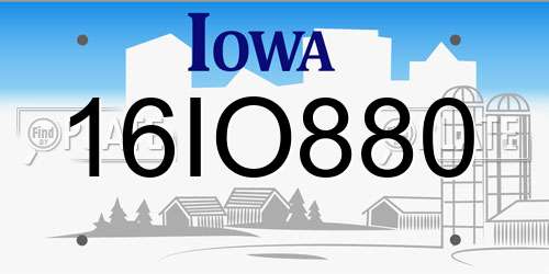 16IO880 Iowa License Plate