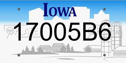 17005B6 Iowa License Plate