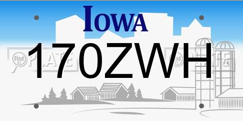 170ZWH Iowa License Plate