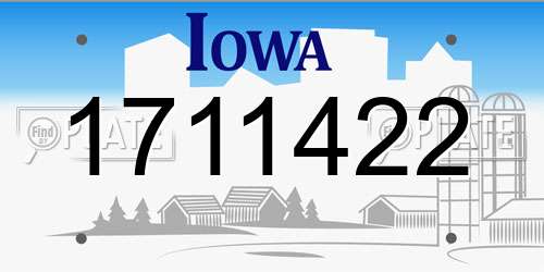 1711422 Iowa License Plate
