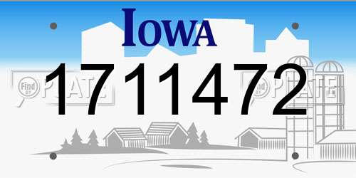 1711472 Iowa License Plate