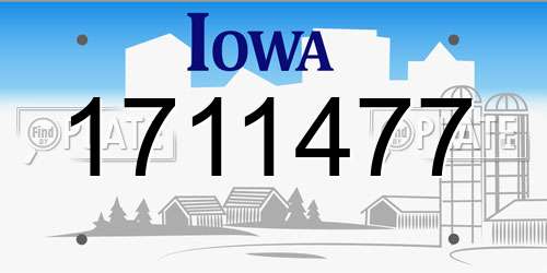 1711477 Iowa License Plate