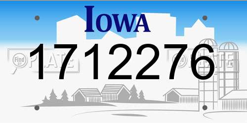 1712276 Iowa License Plate