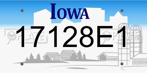 17128E1 Iowa License Plate