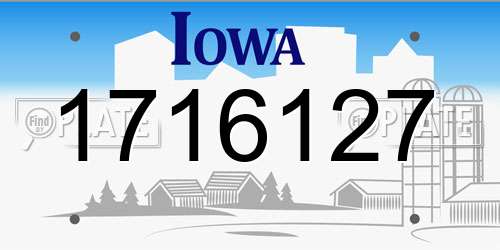1716127 Iowa License Plate