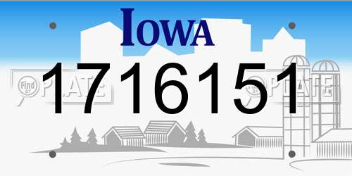 1716151 Iowa License Plate